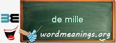 WordMeaning blackboard for de mille